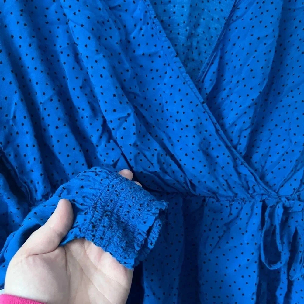 Penningtons Long Sleeve Blouse | Blue Polka Dots | Size X - Picture 4 of 7